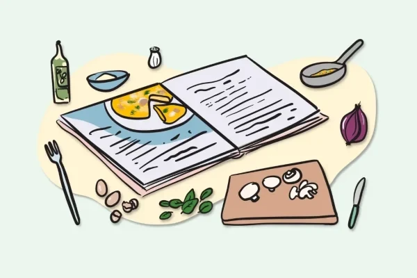 illustrierte Nahrungsmittel und Kochbuch für Intervallfasten